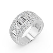 Solitaire diamants synthétiques baguettes et diamants synthétiques ronds Venezia 2.63 carats or blanc 14 carats